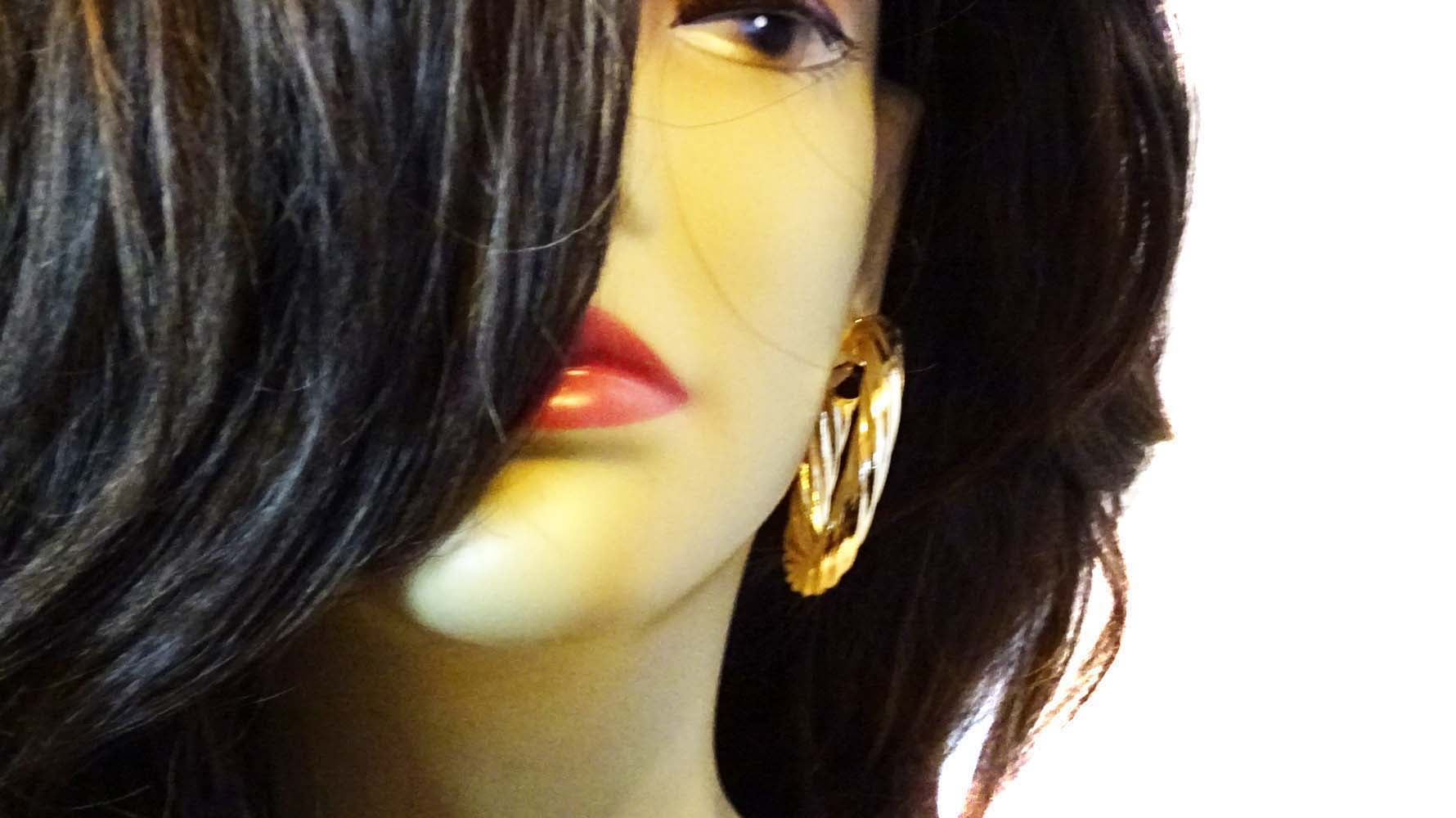Gold Plated Twisted Hoop Earrings 2 inch Hoop Earrings