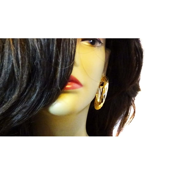 Gold Plated Twisted Hoop Earrings 2.25 inch Hoop Earrings