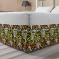 thumbnail image 1 of Retro Bed Skirt, Hand Drawn Old City in Colorful Tones European Buildings Featured Town Place Picture, Elastic Bedskirt Dust Ruffle Wrap Around for Bedding Decor, 4 Sizes, Multicolor, by Ambesonne, 1 of 2