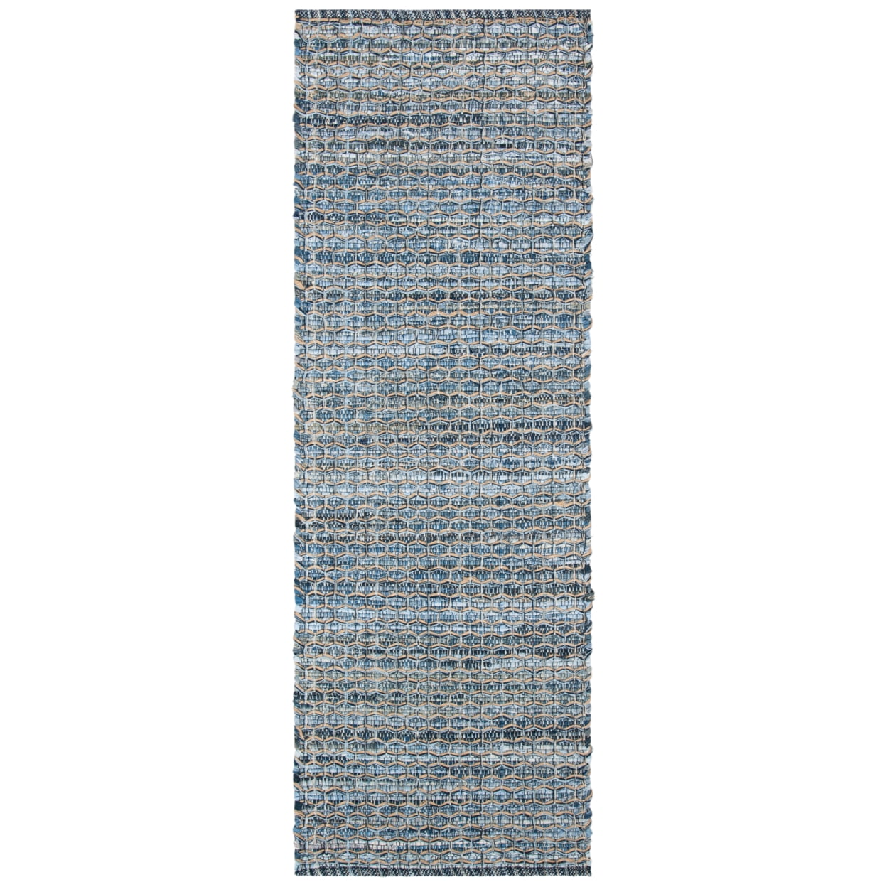 SAFAVIEH Montauk Jamaar Braided Trellis Runner Rug, Blue, 2'3" x 7'