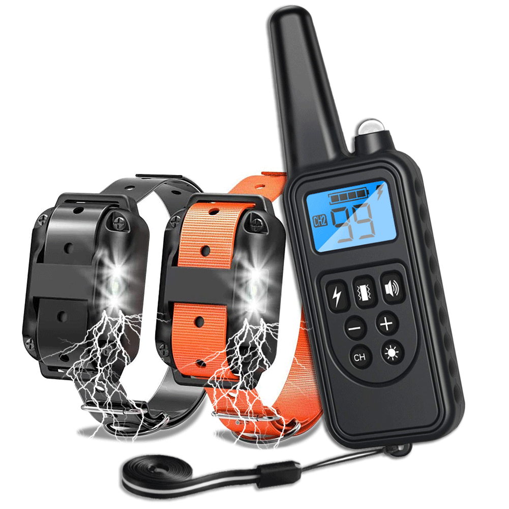 Dog Training Collar, 2 Receiver Rechargeable Dog Shock Collar for 2 Dogs,  with 4 Training Modes Light Static Shock Vibration Beep, Waterproof Long  Range Remote for Small to Large Dogs - Walmart.com