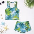 thumbnail image 6 of Psesaysky Green Palm Tree Tankini Swimsuits for Girls Modest Tank Tops with Shorts 2 Piece Bathing Suits for Teens Girl 6-15 Years, 6 of 7