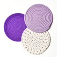 thumbnail image 2 of Juego De Soportes Para Ollas, Juego De Salvamanteles, Tejido De Hilo De Algodón 100% Puro, Juego De Soportes Para Ollas Calientes (Juego De 3), Elegantes Posavasos, Almohadillas Calientes, Tapetes Cal, 2 of 5