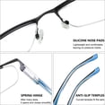 thumbnail image 3 of MAGIMODAC Metal Readers Rectangle Half Frame Classic Clear Spring Hinges Reading Glasses for Men Women, 3 of 8