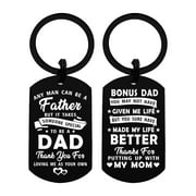 DEGASKEN Step Dad Gifts Bonus Dad Keychain, Thank You for Loving Me As You Own, Metal Engraved