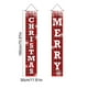 thumbnail image 3 of Cortina de puerta de pareado navideño - Cubierta de puerta de poliéster en pack de 2 con agujeros colgantes, decoración navideña roja y verde de 30x180 cm para festividades y fiestas de primavera, 3 of 6