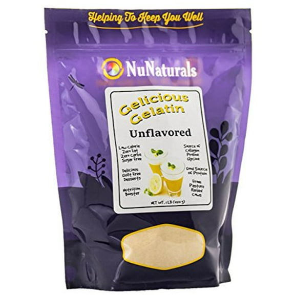 NuNaturals Gelicious Unflavored Gelatin, 1 lb (454 g)