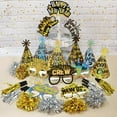 thumbnail image 6 of 42PCS Glitter 2026 New Year's Eve Accessories, Laser Hats Glasses New Year Headband Tiara New Year Wristband Fringed Noise Makers for 2026 New Year Party Favour Kit Black Gold Silver, 6 of 7
