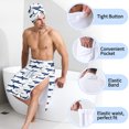 thumbnail image 5 of Colevkie 2 Pieces Bath Wrap Set for Men Bath Skirt & Shower Towel Soft Adjustable Beach Towel Wearable Shower Skirt for Home Bathroom Sauna Printed Sharks Pattern, 5 of 7
