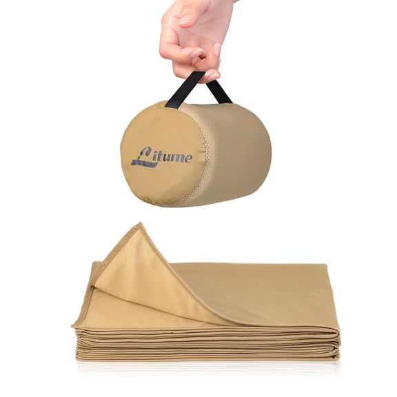 Litume Travel Blanket Velvet – Ultra Lightweight & Breathable Velvet, 67 x 48 in Soft Compact Blanket for Airplane, Camping, Train, Backpacking & Office Use – Includes Stuff Sack
