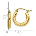 thumbnail image 4 of Auriga Fine Jewelry 14K Yellow Gold Diamond-cut 3mm Round Hoop Earrings for Women, 4 of 5