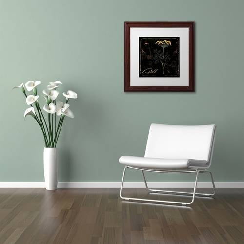 Trademark Fine Art "Black Gold Herbs I" Canvas Art by Color Bakery White Matte, Wood Frame