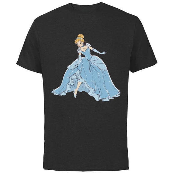 Disney Cinderella T-Shirt - Short Sleeve Cotton T-Shirt for Adults - Customized-Black