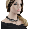 thumbnail image 2 of Premier Designs Six Strand Black Chain Gray Faux Pearl Twisted Necklace NWOT, 2 of 8