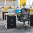 thumbnail image 4 of Soges 3 Drawer Mobile File Cabinet, Rolling Filing Cabinet, Modern Office Cabinet with Lock and Wheels, Black, 4 of 8