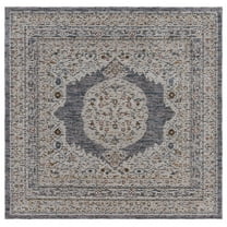 SAFAVIEH Sierra Isidora Medallion Area Rug, Ivory/Grey, 6' x 6' Square