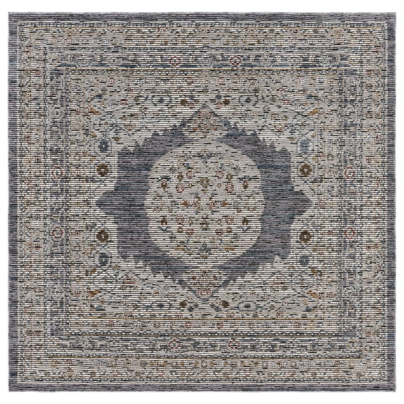 SAFAVIEH Sierra Isidora Medallion Area Rug, Ivory/Grey, 6' x 6' Square