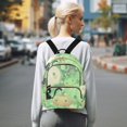 thumbnail image 7 of JIALIOU Mini Backpack Purse for Women Quilted Casual Daypack Small Travel Shoulder Bag, Adorable Green Pumpkin Cat, 7 of 7