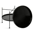 thumbnail image 2 of Kate and Laurel Nira Modern Round Two-Tier Coffee Table, 26 Inch Diameter, Black, Glam Coffee Table, 2 of 7