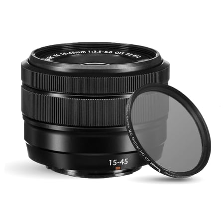 Fujifilm XC 15-45mm F/3.5-5.6 OIS PZ Lens (Black) with UV Filter – New in White Box