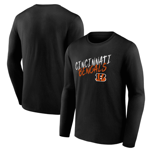 Men's Black Cincinnati Bengals Hustle Long Sleeve T-Shirt