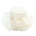 thumbnail image 4 of Church Hats for Women, Yigetop Ladies Church Derby Hat Wide Brim Leaf Flower Bridal Dress Hat Wide Leaf Flower Bridal Shower Hat Sun Hats Beach Hat Wedding Hats for Women Beige One Size, 4 of 5