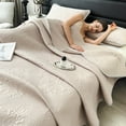 thumbnail image 5 of SPOORYYO Summer Cooler Pad Lightweight Breathable Soft Knitted Quilt Double Side Cooler Blanket Wind Conditioner Quilt Machine Washable Easy to Clean for Hot Sleepers Couch,Khaki, 150x200CM, 5 of 6