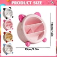 thumbnail image 3 of Dusknt Slanted Desktop Organizer, Cute Ear Shaped Storage Cup, Multi Grid Pan Holder for Home Bedroom Study, Pink, 3 of 4