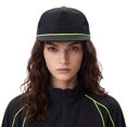 thumbnail image 6 of TOPTIE 5-Panel Rope Snapback Baseball Cap, Adjustable Flat Brim Hat, Quick Dry Soft Top Cap for Men Women Outdoor - Black/Green, 6 of 7