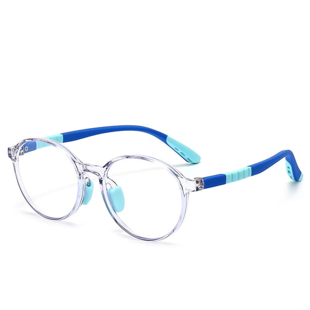 Gafas para niños, gafas anti luz azul para hombres y mujeres, gafas planas TR90 para estudiantes, montura redonda