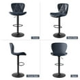 thumbnail image 3 of Daluvenix Modern Bar Stools Set of 3, Adjustable Swivel Counter Height Bar Chairs with Back, Faux Leather Upholstered for Kitchen Island, Dark Blue, 3 of 6