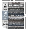 thumbnail image 6 of Gifts for Husband/Him/Men,Husband Birthday Gift from Wife,Anniversary Fathers Day Valentines Gifts for Husband,Husband Gifts from Wife,Romantic Presents I Love You Gifts Blanket 60x50in, 6 of 6
