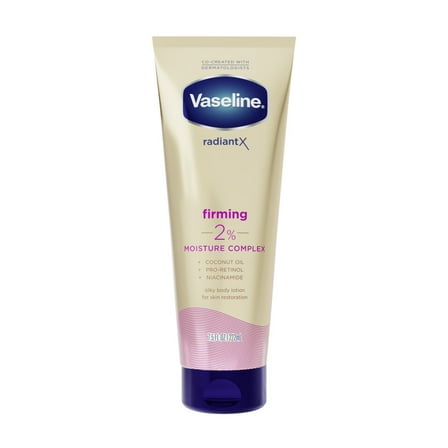 Vaseline Radiant X Moisturizing Body Lotion Firming 2% Moisture Complex, 7.5 oz