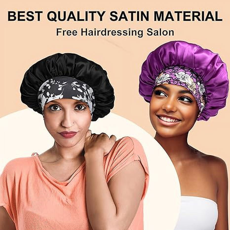 3Pcs Satin Bonnets Silk Bonnet for Sleeping Hair Bonnet for Curly