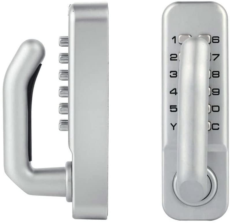 Double Sided Mechanical Keyless Door Lock - Satin Chrome, No Batteries, QuickCode Change For Gates & Doors