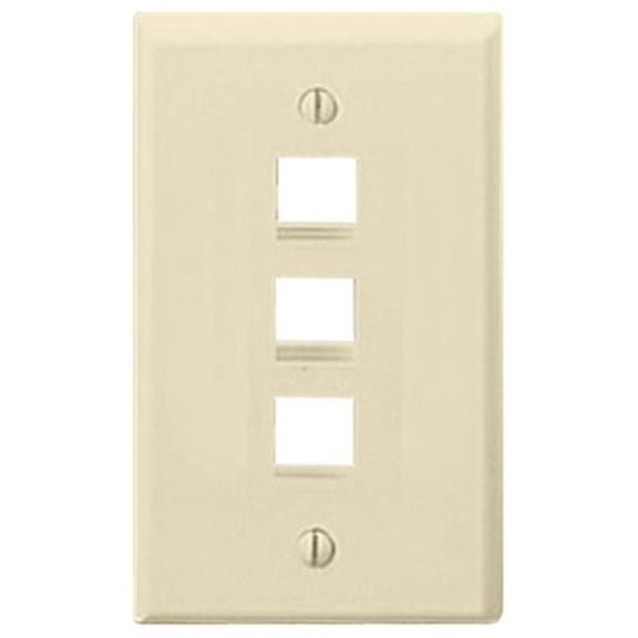 Leviton Almond Quickport 3-Port Wallplate 41080-3AP