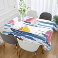 thumbnail image 2 of Yayeee Tablecloths 60" x 120" Rectangle Wrinkle Resistant Party Table Cover, Pink Hand Drawn Sailboats, 2 of 8