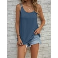 thumbnail image 4 of Plus Size Vacay Cami Top, Women's Plus Plain Eyelet Embroidered Split Straps Scoop Neck Cami Top, 4 of 5