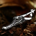 thumbnail image 3 of PAMTIER Men's Stainless Steel Creative Domineering Crocodile Biker Pendant Necklace Gothic Vintage Punk Alligator Head Personality Silver 23.6" Chain, 3 of 6
