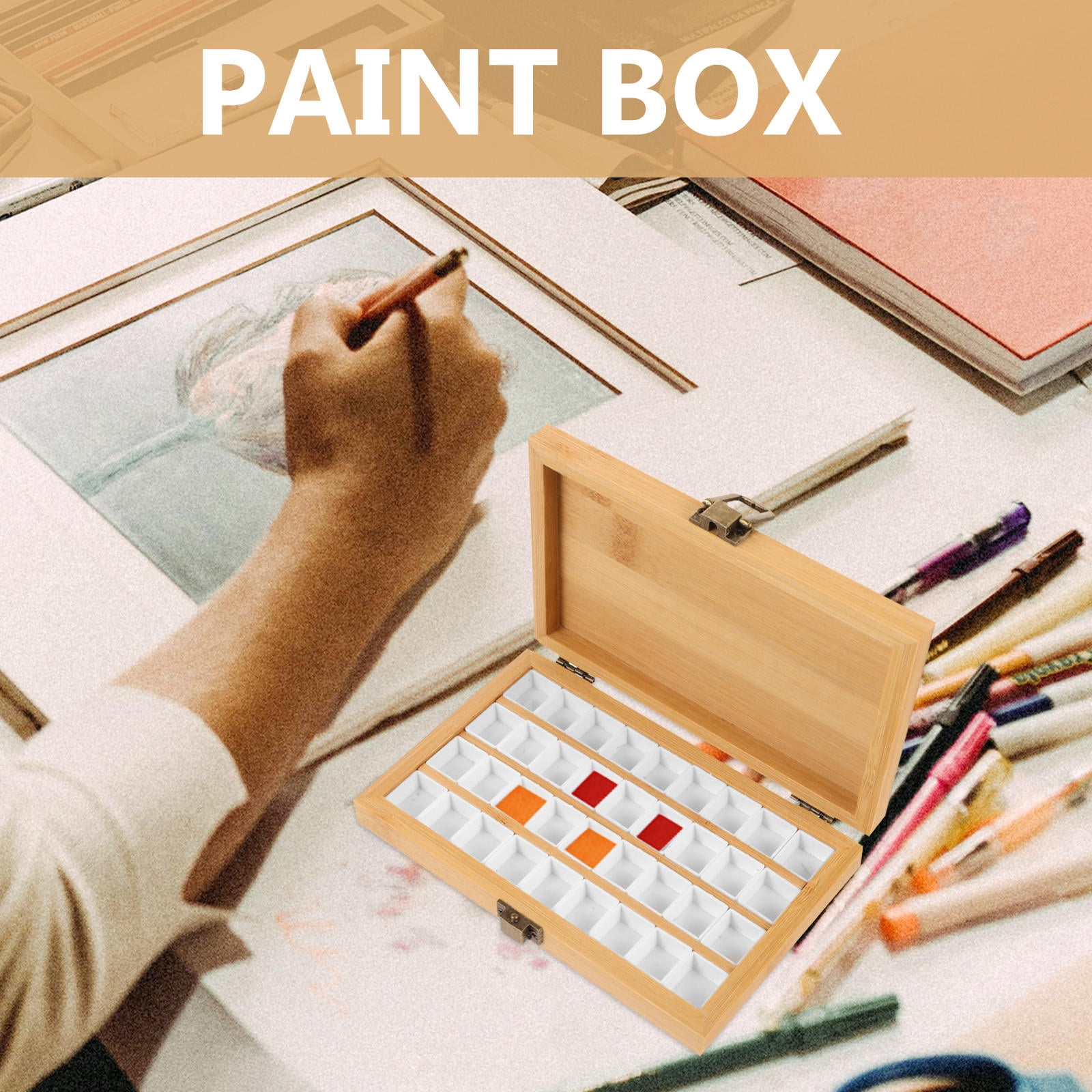FRCOLOR Craft Drawing Pigment Case Color Box Travel 16.30X11.00X3.00CM