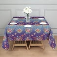 thumbnail image 3 of Pioneer Flower Floral Print Pattern Square Tablecloth, Waterproof Wipeable Spillproof Washable Table Cover for Home Kitchen Party Decor, 42"x42", 3 of 6