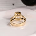 thumbnail image 6 of vylahjewellery Unique 18K Vermeil Yellow Gold Mother's Day Ring Moissanite Split Shank Engagement Women Ring Half Bezel Radiant Diamond Anniversary Handmade Jewelry for Her, 6 of 9