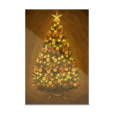 Christmas Tree - Christmas Oil Painting - Lantern Press Artwork (8x12 Acrylic Wall Art Gallery