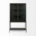 thumbnail image 2 of Mercana Arelius Dark Brown Wood W/ Black Metal Base Display Cabinet, 2 of 7