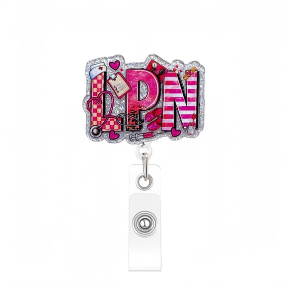 Funny Nurse Badge Reel,Cute Work Holder with Retractable Clip,Pediatric Badge Buddy,Nursing Student RN LPN CNA MA Medical Worker Teacher Doctor ID Name Badge Clip Accessories Valentines Day Gifts