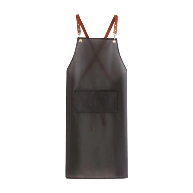 Delantal impermeable Delantal de cocina Correas ajustables Delantal de chef resistente a prueba de aceite para Negro