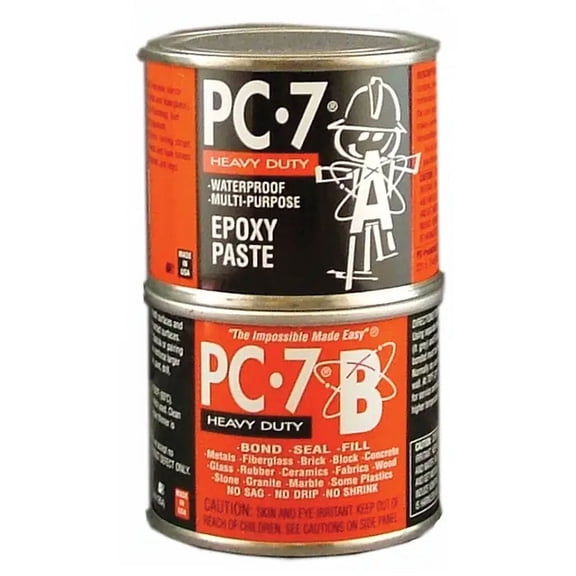 PC Products PC-7 Epoxy Adhesive Paste, Two-Part Heavy Duty, 1/2lb in Two Cans, Charcoal Gray 87770
