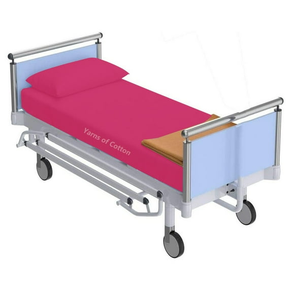 2 Piece Hospital Bed Fitted Sheet Sheets for Hospital Bed Cotton - Pack of 2 Fitted Sheets- Egyptian Cotton 400 TC - Hospital Bed Sheets (Hot Pink, 36" x 84"x 4")