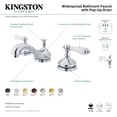 thumbnail image 4 of Kingston Brass KS1162PL Heritage Two-Handle 3-Hole Deck Mount Widespread Bathroom Faucet with Brass Pop-Up in Polished Brass, 4 of 5