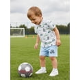 thumbnail image 3 of BemeyourBBs Toddler Baby Boys Golf Outfits Summer Clothes Short Sleeve Lapel Golf Embroidery Shirt Tops and Drawstring Pockets Shorts Set, 3 of 9